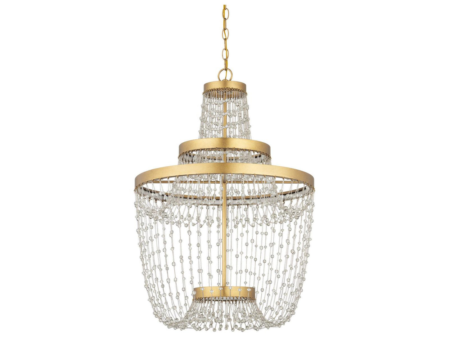 Currey & Company Currey and Company Mademoiselle Medium LED Chandelier in Contemporary Gold Leaf