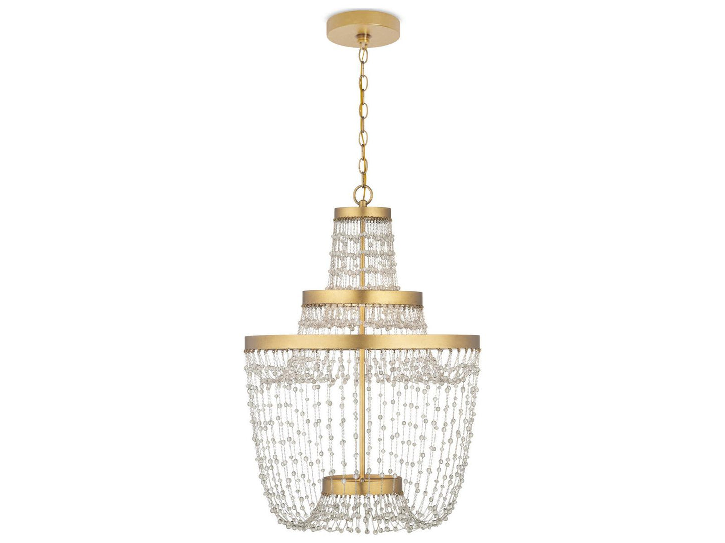 Currey & Company Currey and Company Mademoiselle Medium LED Chandelier in Contemporary Gold Leaf