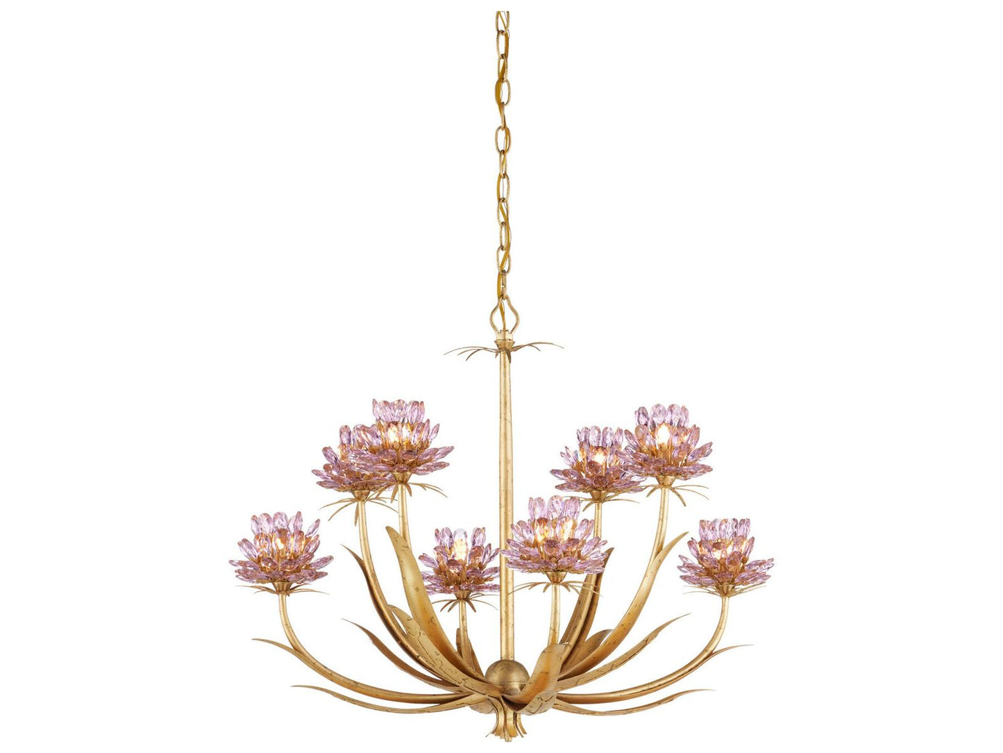 Currey & Company Currey and Company 8-Light Marilee LED Chandelier in Pink Dutch Gold Leaf