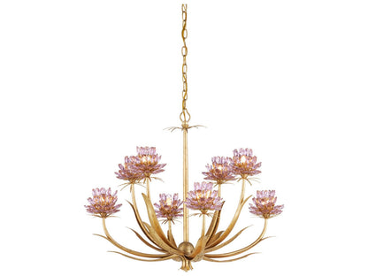 Currey & Company Currey and Company 8-Light Marilee LED Chandelier in Pink Dutch Gold Leaf