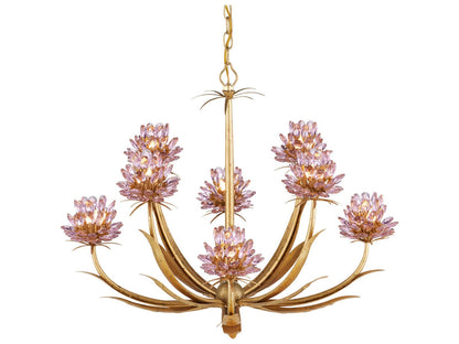 Currey & Company Currey and Company 8-Light Marilee LED Chandelier in Pink Dutch Gold Leaf