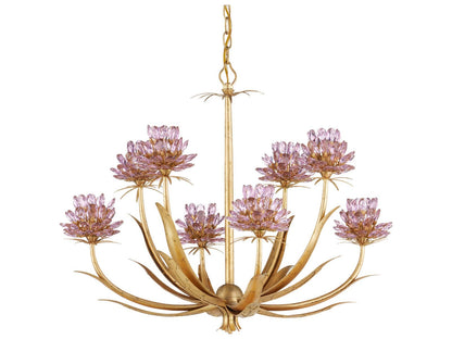 Currey & Company Currey and Company 8-Light Marilee LED Chandelier in Pink Dutch Gold Leaf