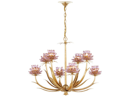 Currey & Company Currey and Company 8-Light Marilee LED Chandelier in Pink Dutch Gold Leaf