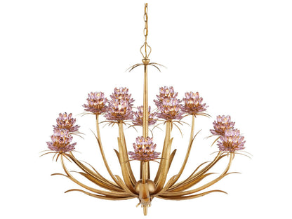 Currey & Company Currey and Company 12-Light Marilee LED Chandelier in Pink Dutch Gold Leaf