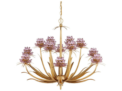 Currey & Company Currey and Company 12-Light Marilee LED Chandelier in Pink Dutch Gold Leaf