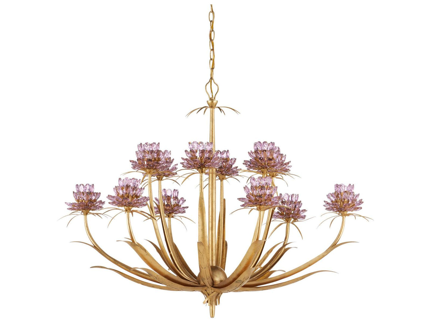Currey & Company Currey and Company 12-Light Marilee LED Chandelier in Pink Dutch Gold Leaf