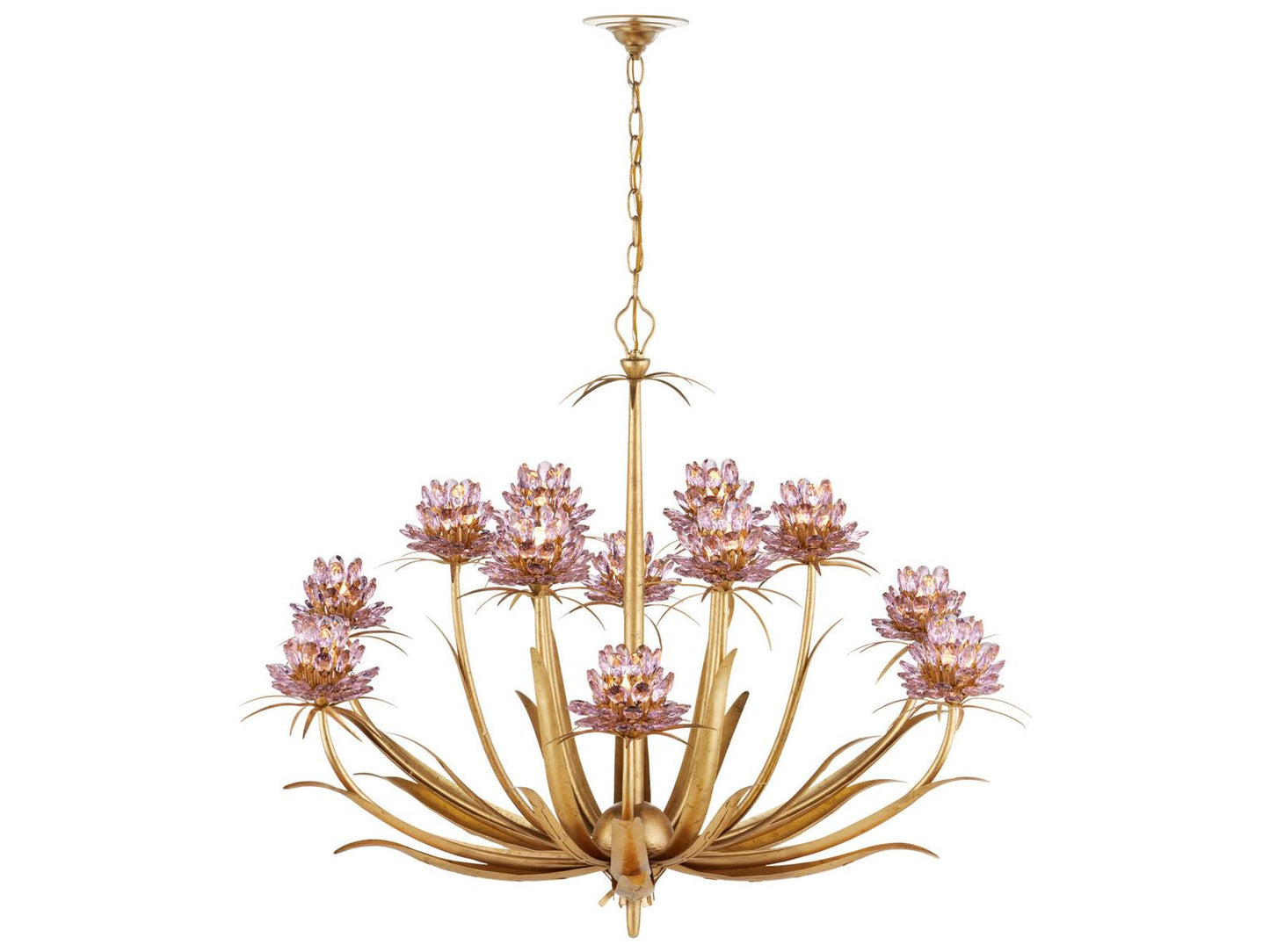 Currey & Company Currey and Company 12-Light Marilee LED Chandelier in Pink Dutch Gold Leaf