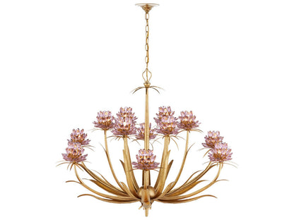 Currey & Company Currey and Company 12-Light Marilee LED Chandelier in Pink Dutch Gold Leaf