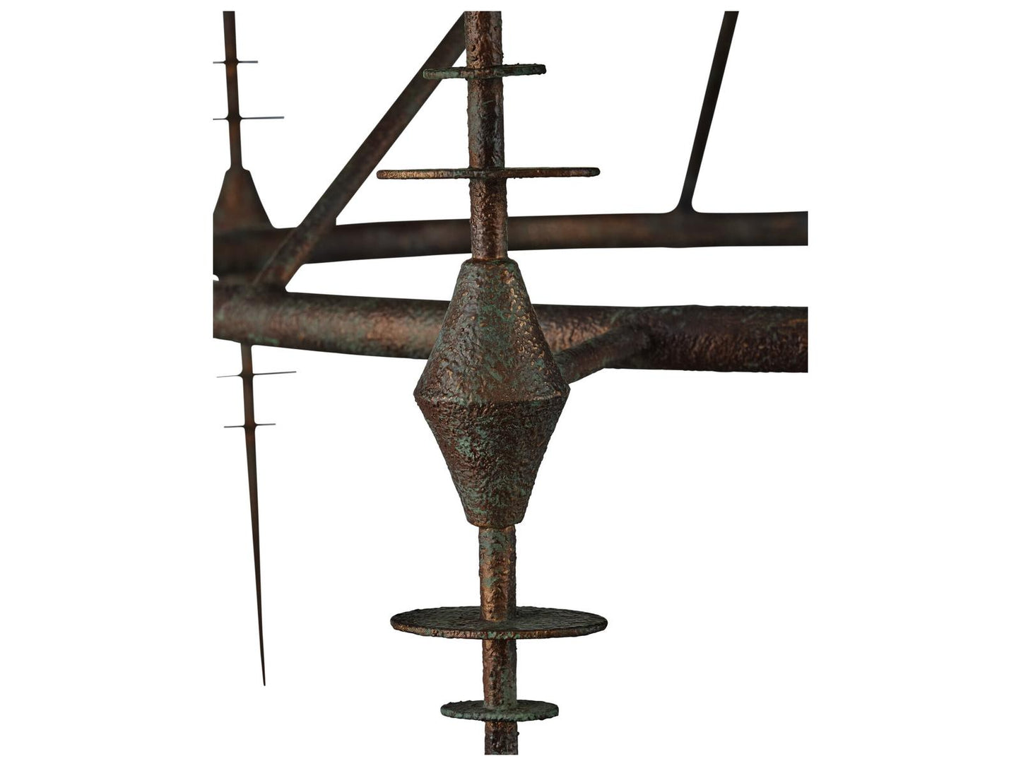 Currey & Company Currey and Company 6-Light Anselm Chandelier in Verde Bronze and Contemporary Gold