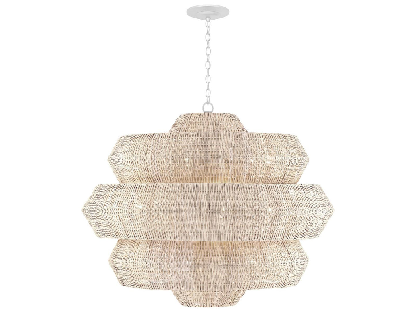Currey & Company Currey and Company 18-Light Antibes Chandelier in Bleached Natural Snow White