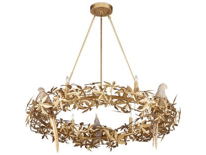 Currey & Company Currey and Company 6-Light Aviary Gold Ring Chandelier in Swedish Gold