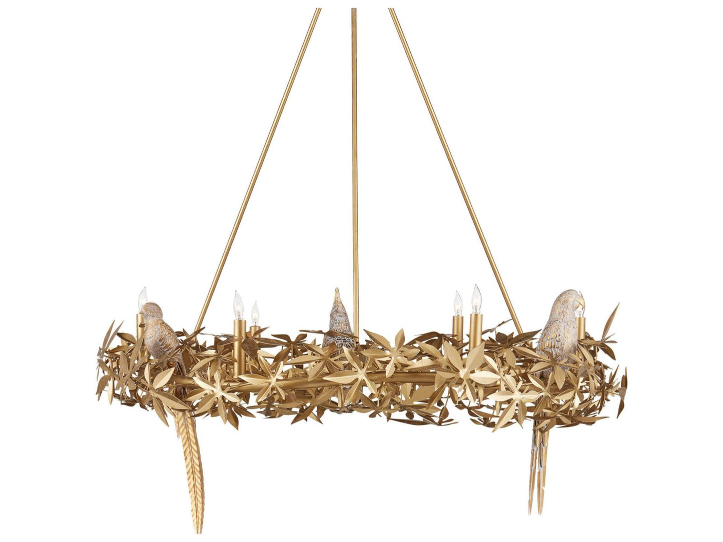 Currey & Company Currey and Company 6-Light Aviary Gold Ring Chandelier in Swedish Gold