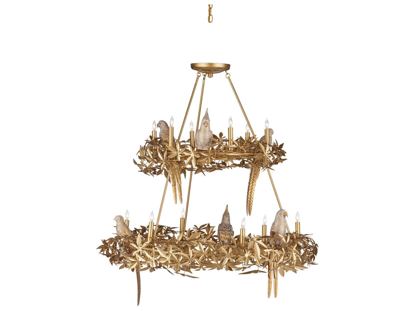 Currey & Company Currey and Company 12-Light Aviary Chandelier in Swedish Gold