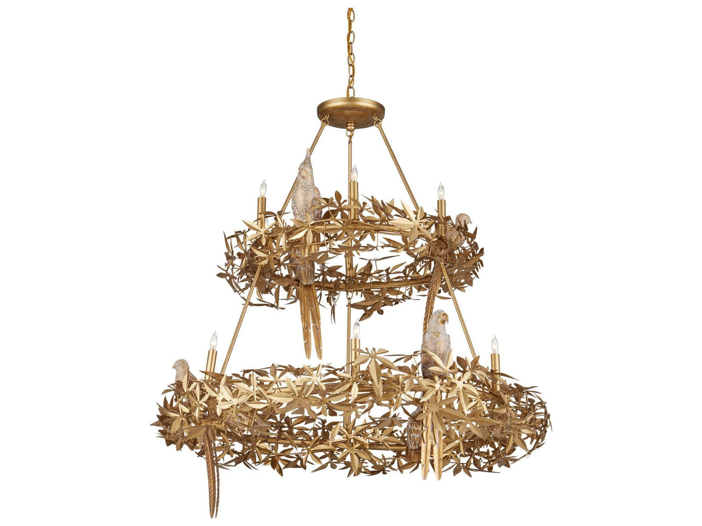 Currey & Company Currey and Company 12-Light Aviary Chandelier in Swedish Gold