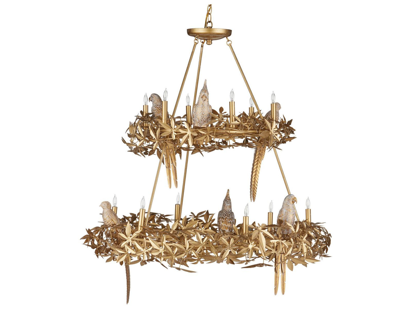 Currey & Company Currey and Company 12-Light Aviary Chandelier in Swedish Gold