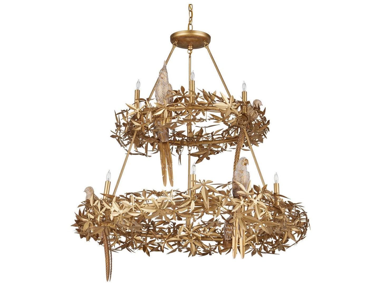 Currey & Company Currey and Company 12-Light Aviary Chandelier in Swedish Gold