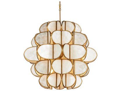 Currey & Company Currey and Company 9-Light Galatea Chandelier in Natural and Brass