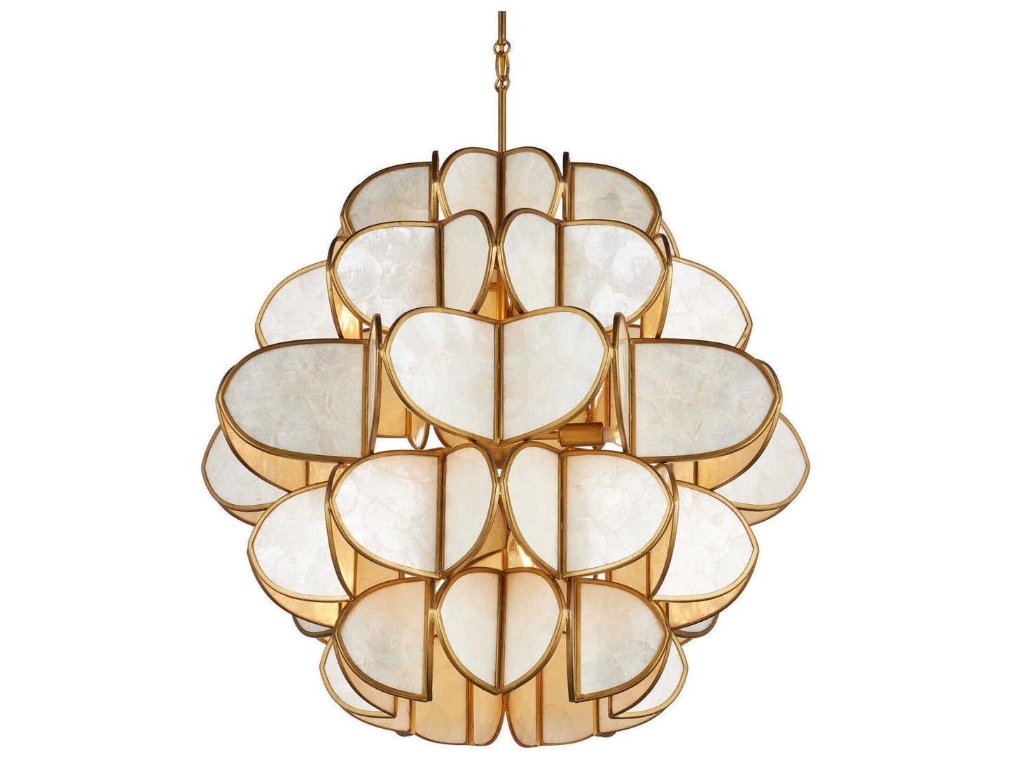 Currey & Company Currey and Company 9-Light Galatea Chandelier in Natural and Brass