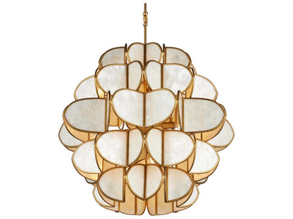 Currey & Company Currey and Company 9-Light Galatea Chandelier in Natural and Brass
