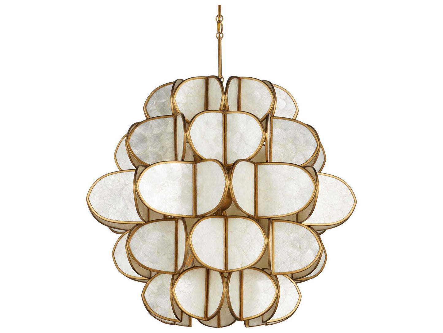 Currey & Company Currey and Company 9-Light Galatea Chandelier in Natural and Brass