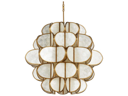 Currey & Company Currey and Company 9-Light Galatea Chandelier in Natural and Brass