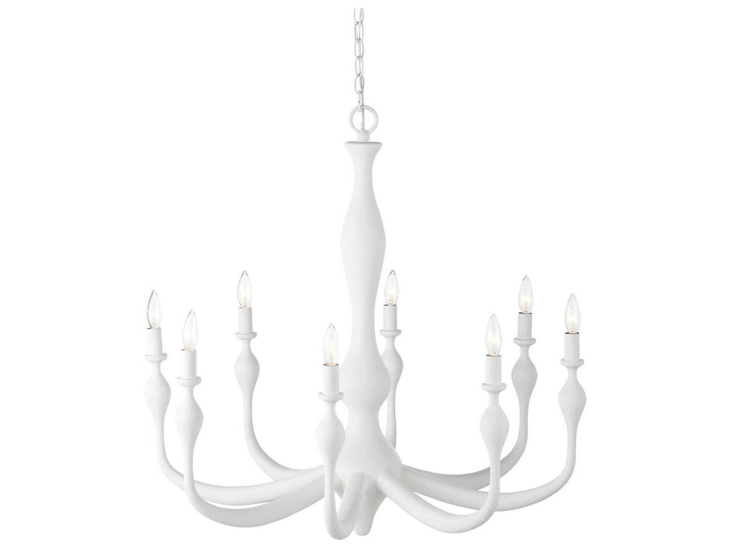 Currey & Company Currey and Company 8-Light Ludwig Chandelier in Gesso White