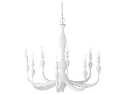 Currey & Company Currey and Company 8-Light Ludwig Chandelier in Gesso White