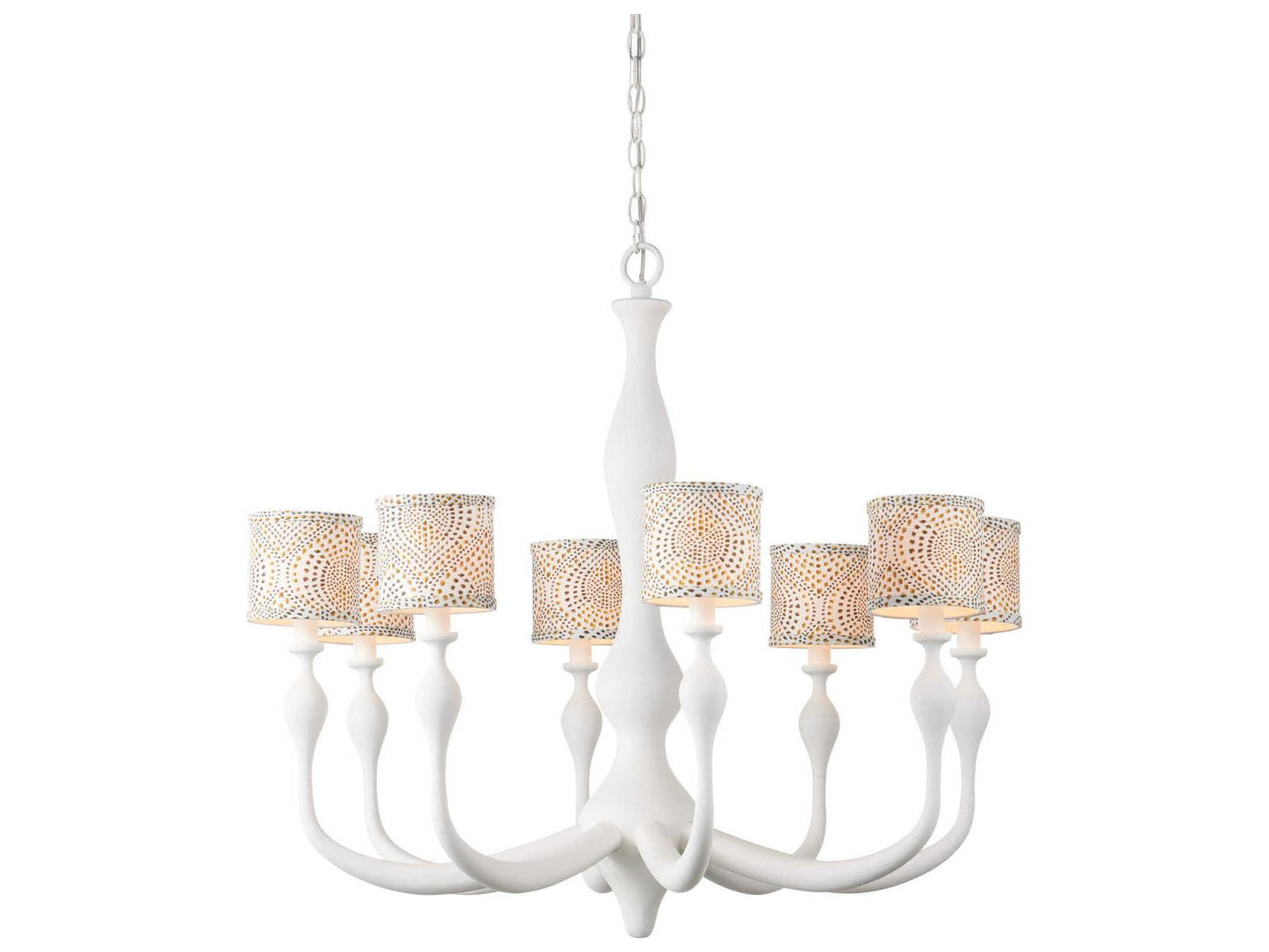 Currey & Company Currey and Company 8-Light Ludwig Chandelier in Gesso White