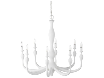 Currey & Company Currey and Company 8-Light Ludwig Chandelier in Gesso White