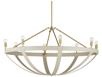 Currey & Company Currey and Company 8-Light Barrington Chandelier in Cream and Brushed Brass