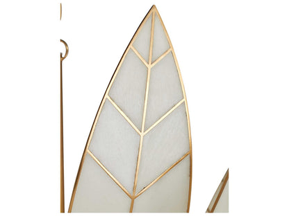 Currey & Company Currey and Company 3-Light Lamina Chandelier in Antique Brass and Off-White