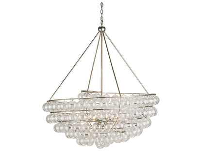 Currey & Company Currey and Company 4-Light Stratosphere Chandelier in Contemporary Silver Leaf