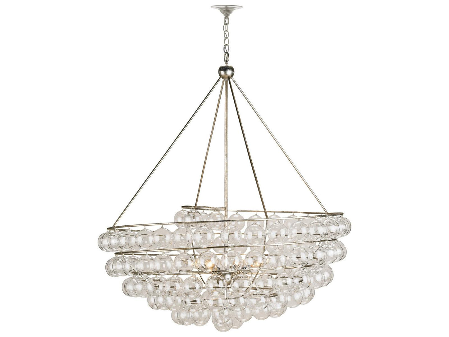 Currey & Company Currey and Company 4-Light Stratosphere Chandelier in Contemporary Silver Leaf