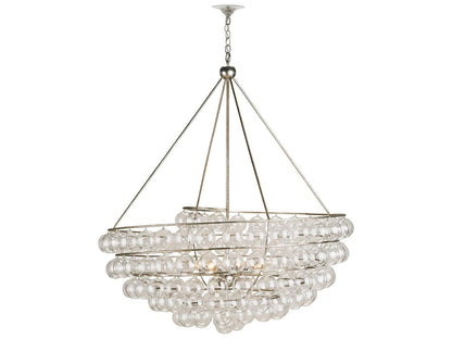 Currey & Company Currey and Company 4-Light Stratosphere Chandelier in Contemporary Silver Leaf