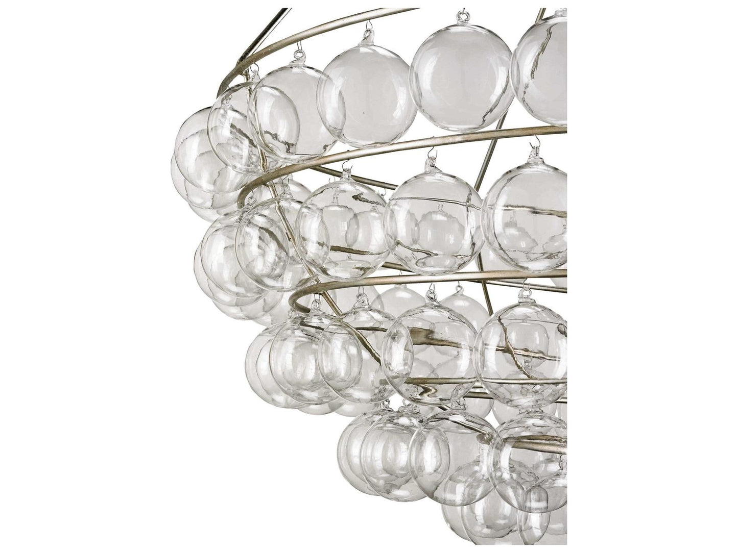 Currey & Company Currey and Company 4-Light Stratosphere Chandelier in Contemporary Silver Leaf