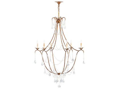 Currey & Company Currey and Company 6-Light Elizabeth Crystal Chandelier in Rhine Gold