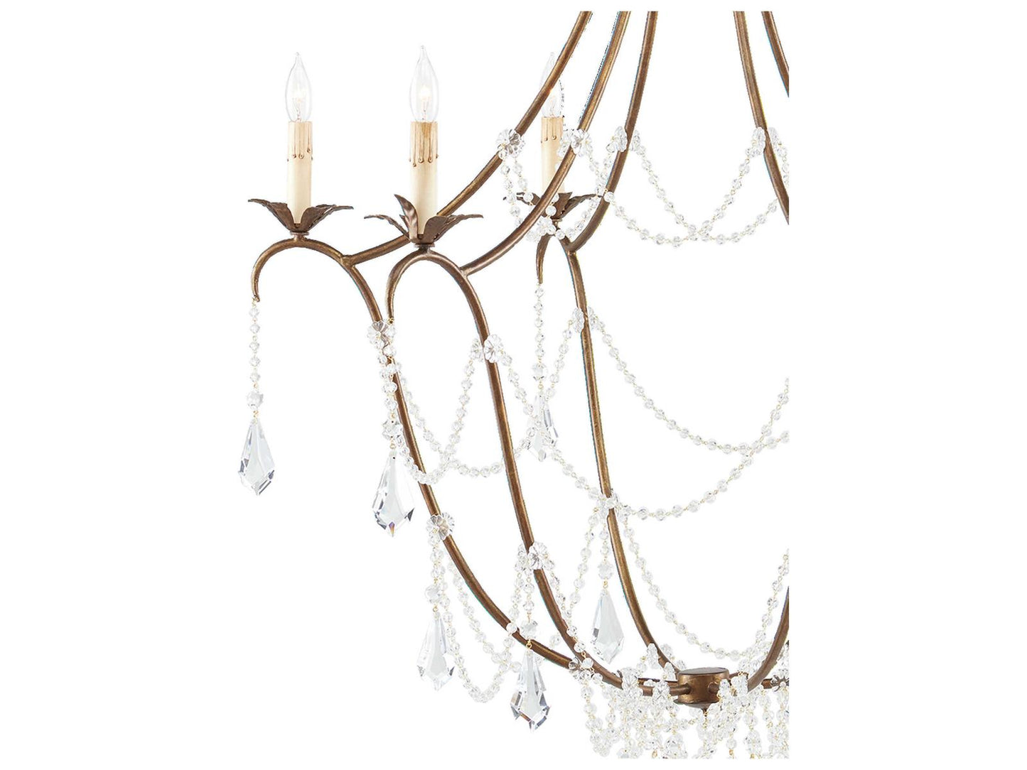 Currey & Company Currey and Company 6-Light Elizabeth Crystal Chandelier in Rhine Gold