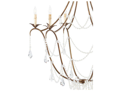 Currey & Company Currey and Company 6-Light Elizabeth Crystal Chandelier in Rhine Gold