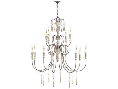 Currey & Company Currey and Company 12-Light Hannah Chandelier in Stockholm White and Rust