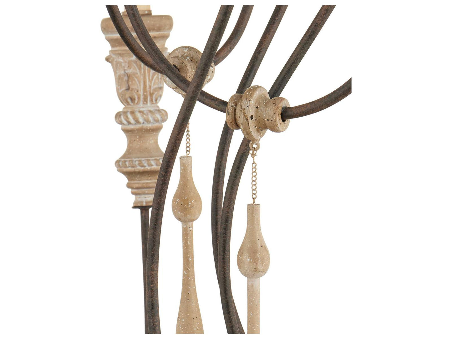 Currey & Company Currey and Company 12-Light Hannah Chandelier in Stockholm White and Rust
