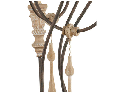 Currey & Company Currey and Company 12-Light Hannah Chandelier in Stockholm White and Rust