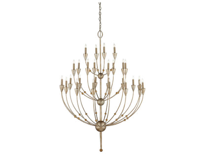 Currey & Company Currey and Company 28-Light Paradox Chandelier in Silver Granello and Gold Leaf