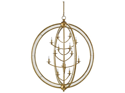 Currey & Company Currey and Company 14-Light Aphrodite Orb Chandelier in Gold Granello and Antique Mirror