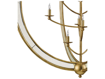 Currey & Company Currey and Company 14-Light Aphrodite Orb Chandelier in Gold Granello and Antique Mirror