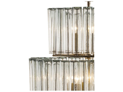 Currey & Company Currey and Company Bevilacqua Medium 12-Light Chandelier in Silver Leaf with Recycled Glass