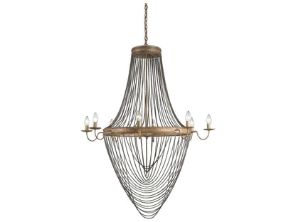 Currey & Company Currey and Company 8-Light Lucien Chandelier in French Gold Leaf