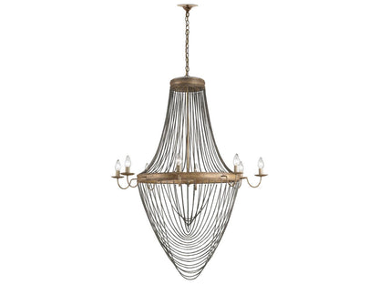Currey & Company Currey and Company 8-Light Lucien Chandelier in French Gold Leaf