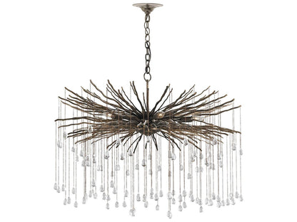 Currey & Company Currey and Company 6-Light Fen Large Chandelier with Cupertino Finish and Crystal Accents