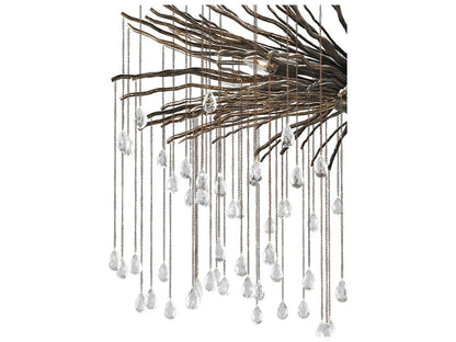 Currey & Company Currey and Company 6-Light Fen Large Chandelier with Cupertino Finish and Crystal Accents