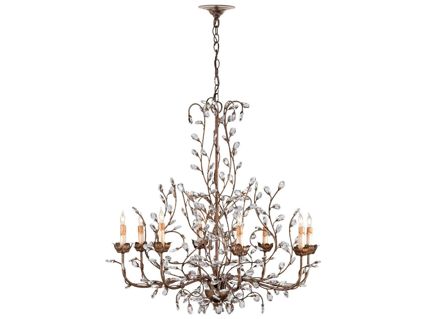 Currey & Company Currey and Company 8-Light Crystal Bud Chandelier in Cupertino Finish